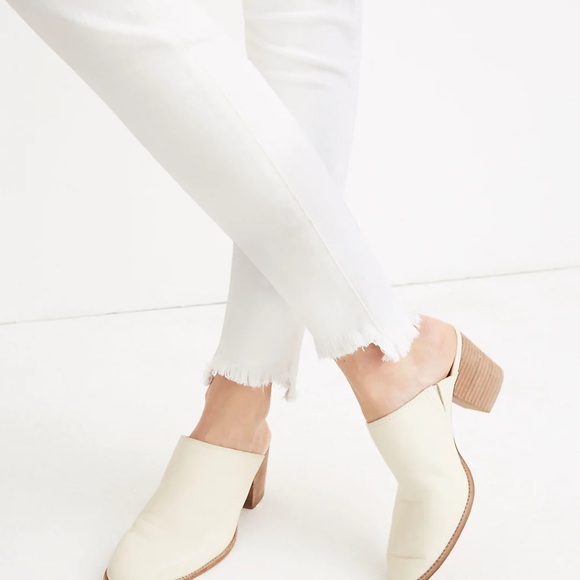 Madewell 9” Mid-Rise Button Skinny Jean Size 27 Pure White - Picture 6 of 13